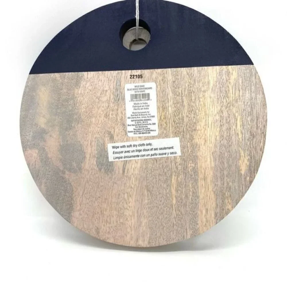 Wild Sage Mango Wood Serving Cheese Board with Wooden Spreader New